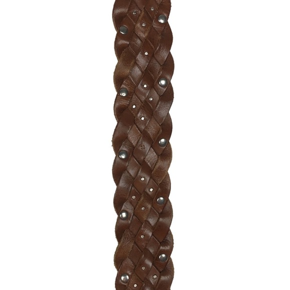 OLD NAVY Braided Leather Belt Stud Details Western Equestrian Rodeo Size Medium - Picture 12 of 15